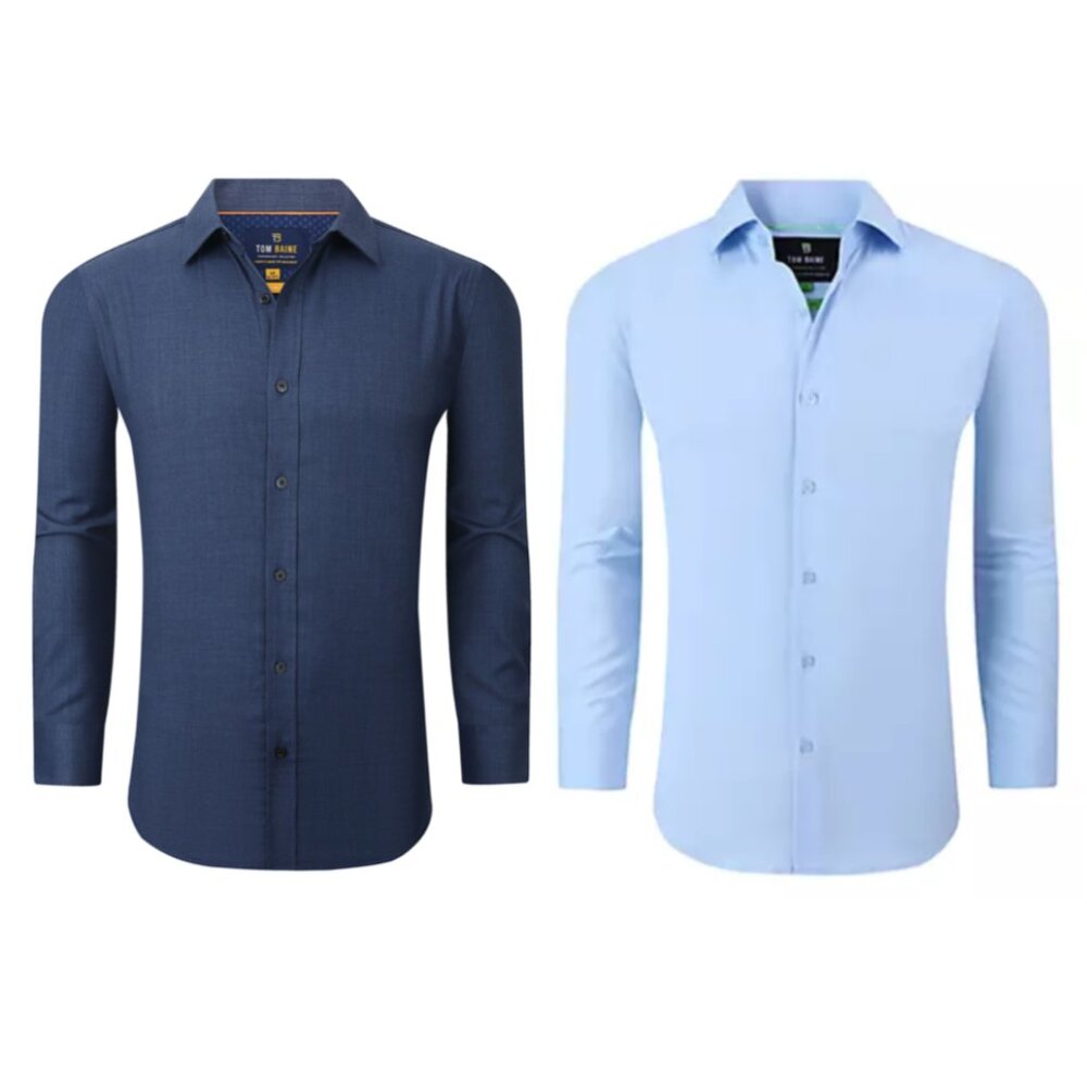 (2) NWT Tom Baine Performance button up shirts size L